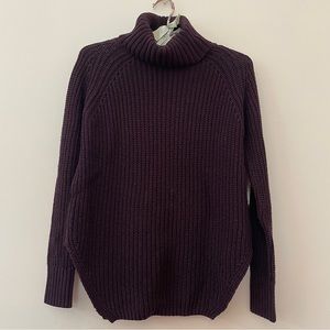 Silence + Noise Purple Turtleneck Ribbed Raglan Sweater Size XSmall
